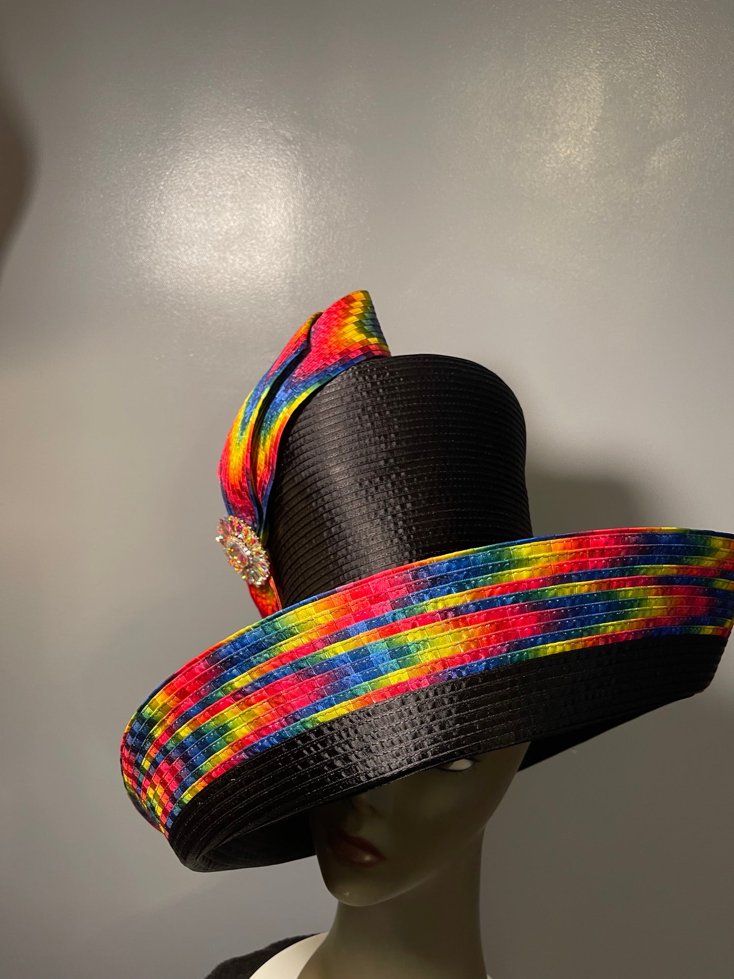 Rainbow Hat with Bow