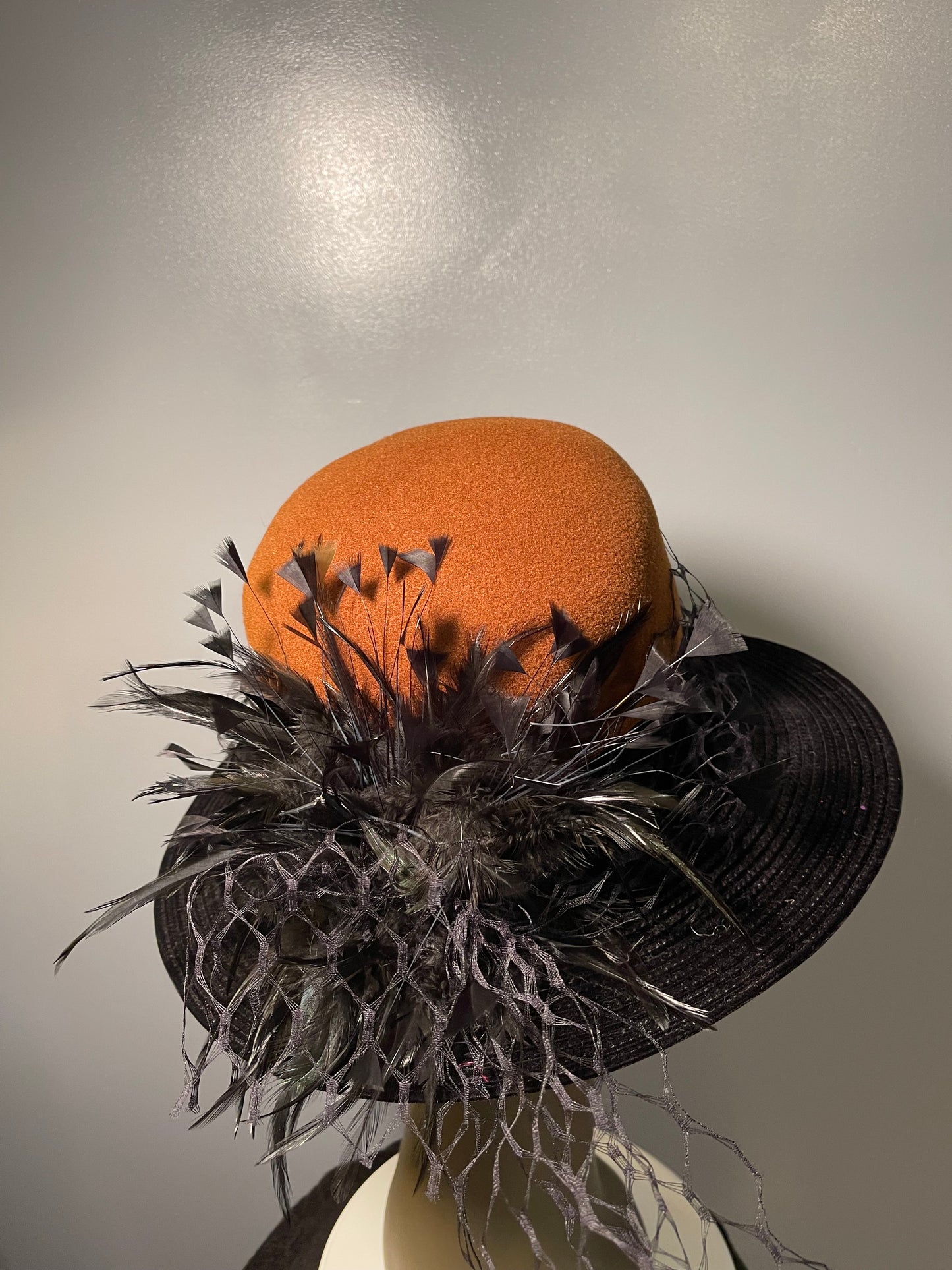Two-Toned Black and Brown Hat