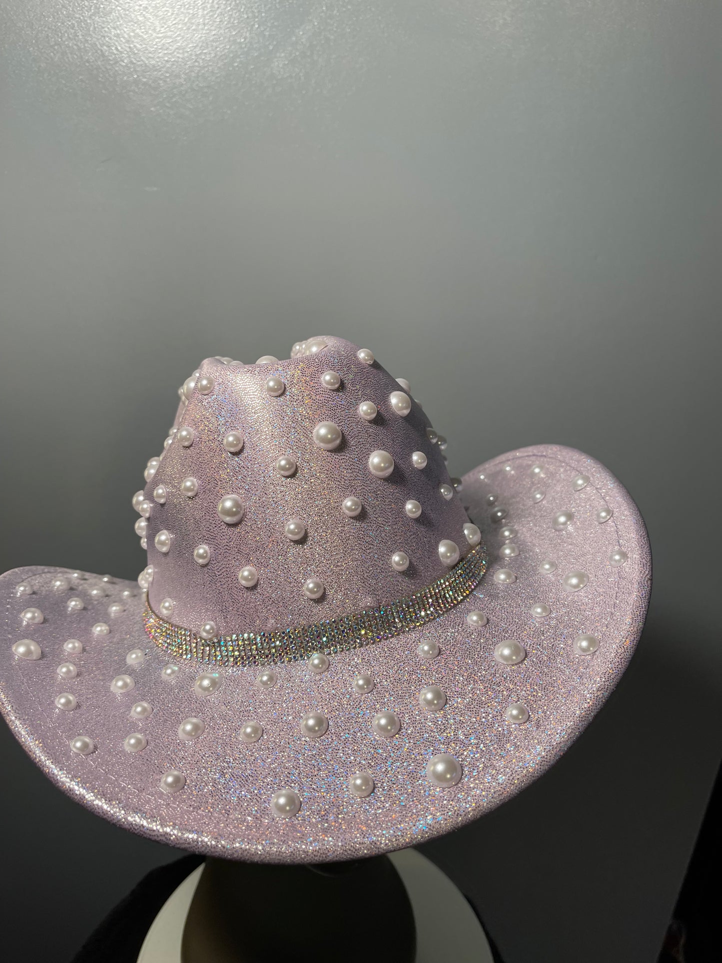 Silver Fedora with Pearls