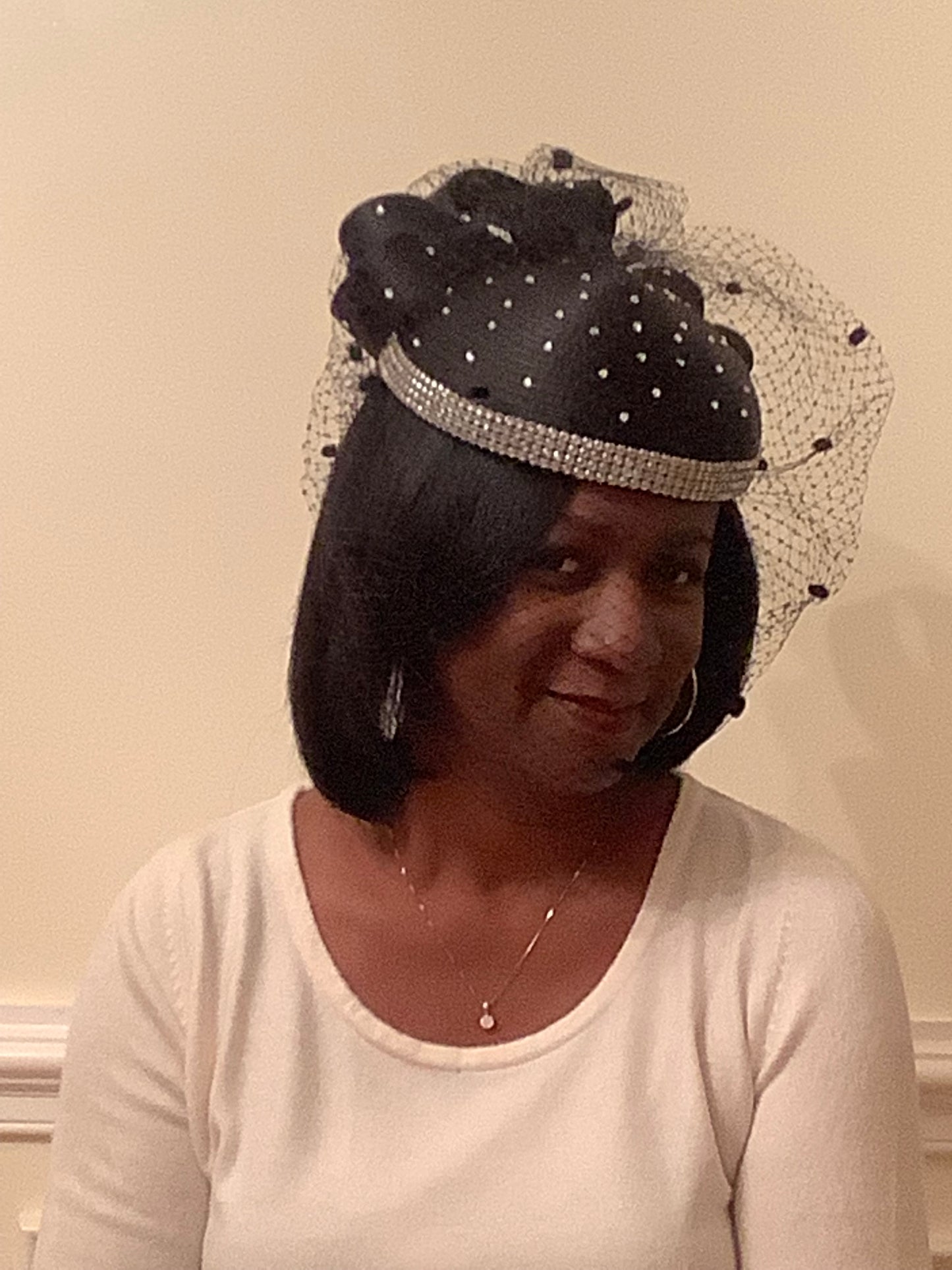Black Fascinator with Netting