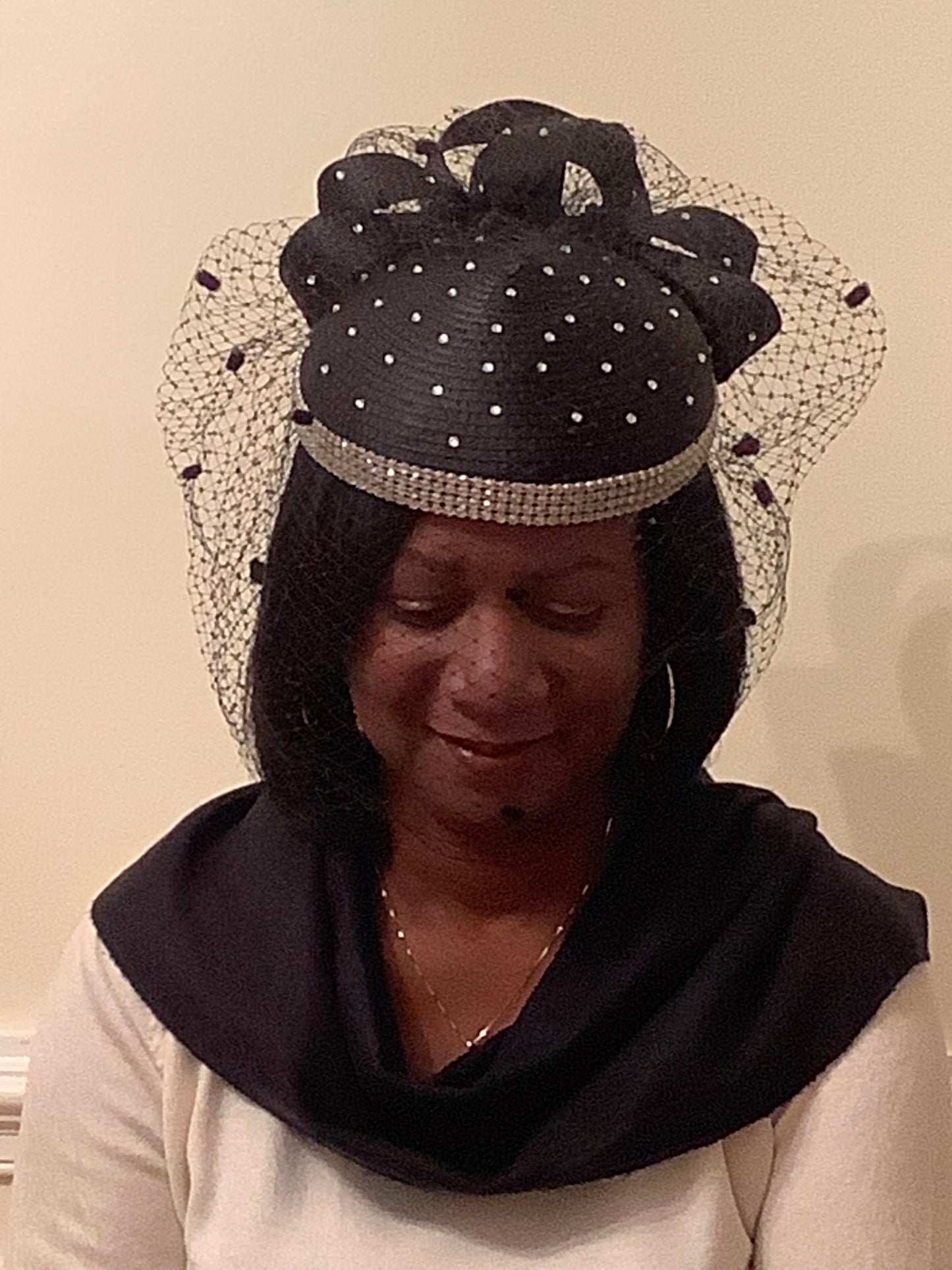 Black Fascinator with Netting