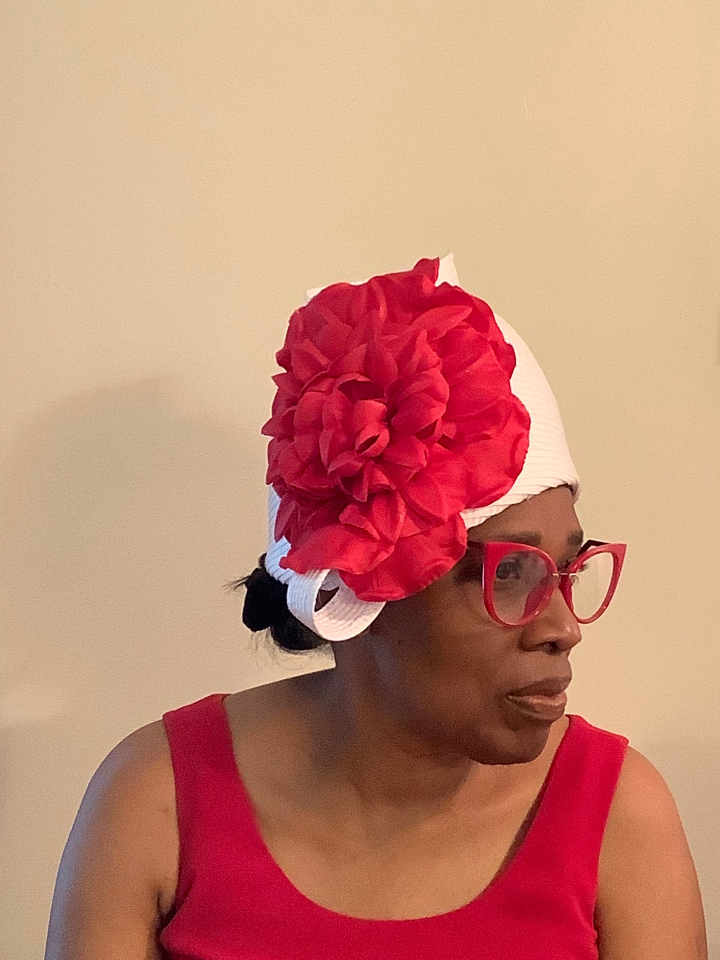 White & Red Cloche