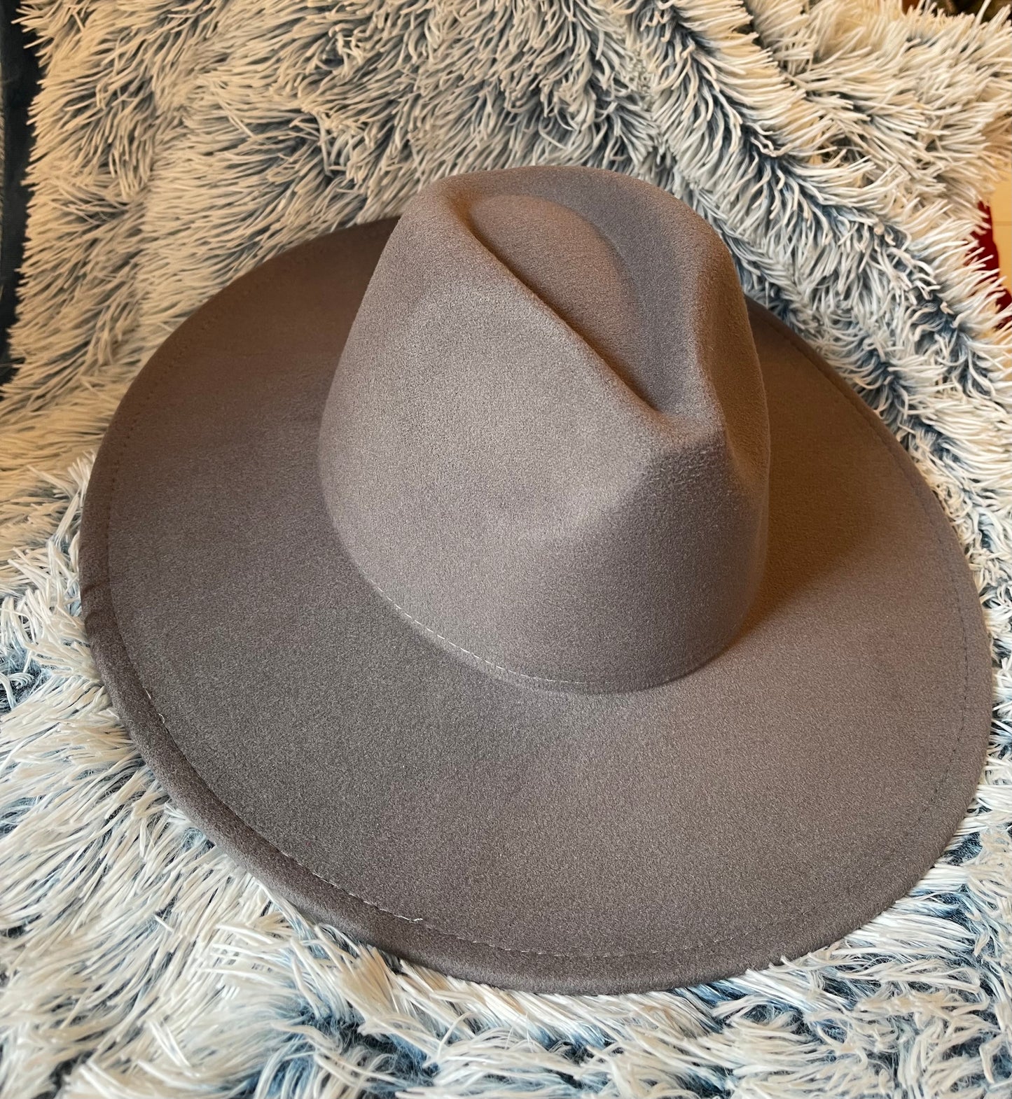 Gray Wide Brim Fedora
