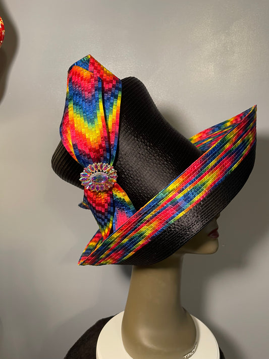 Rainbow Hat with Bow