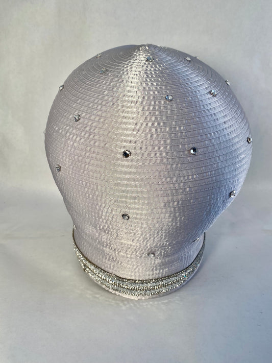 Silver Turban with Rhinestones