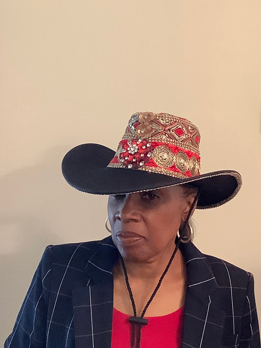 Red & Gold Cowboy Hat